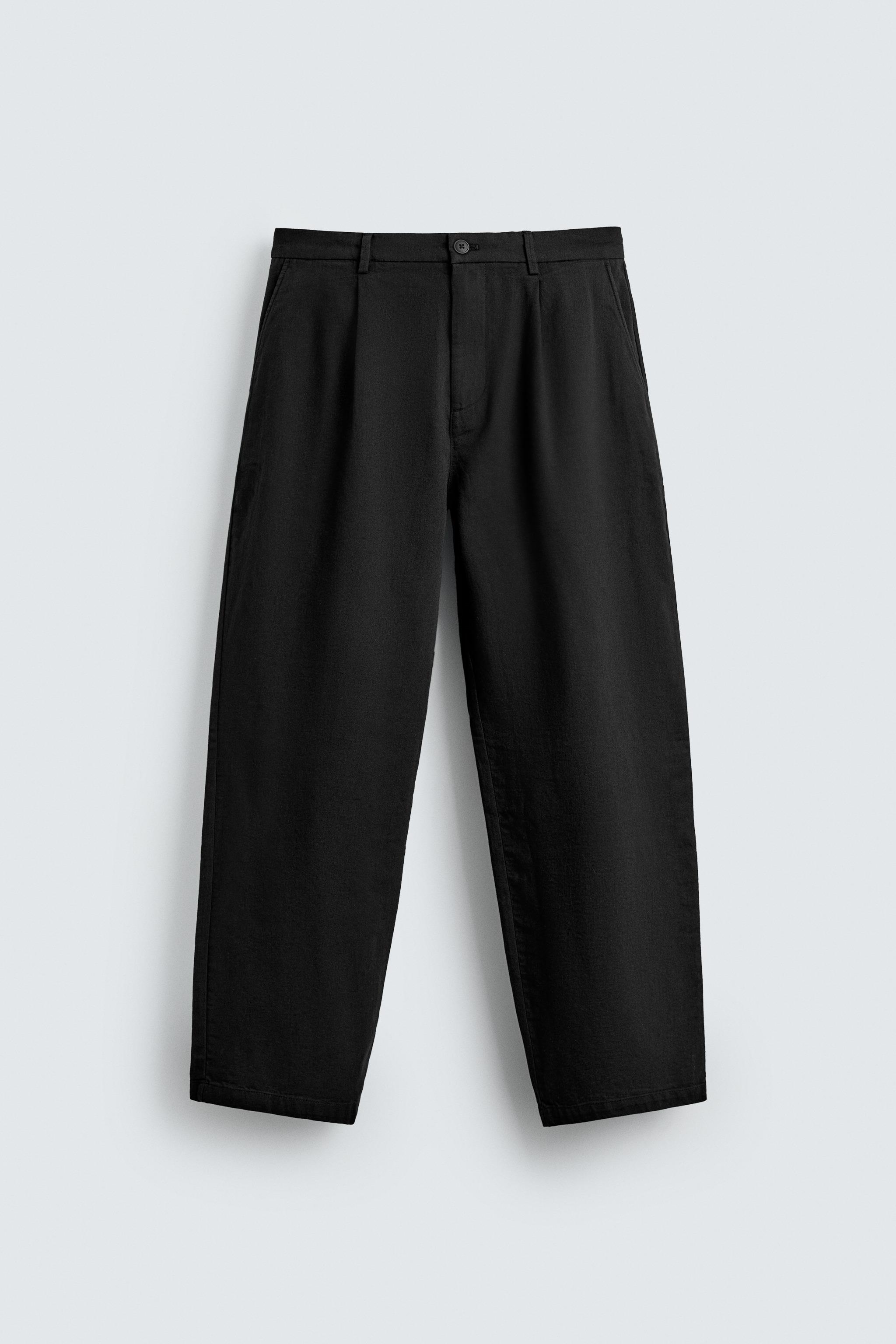 RELAXED FIT COTTON - LINEN PANTS